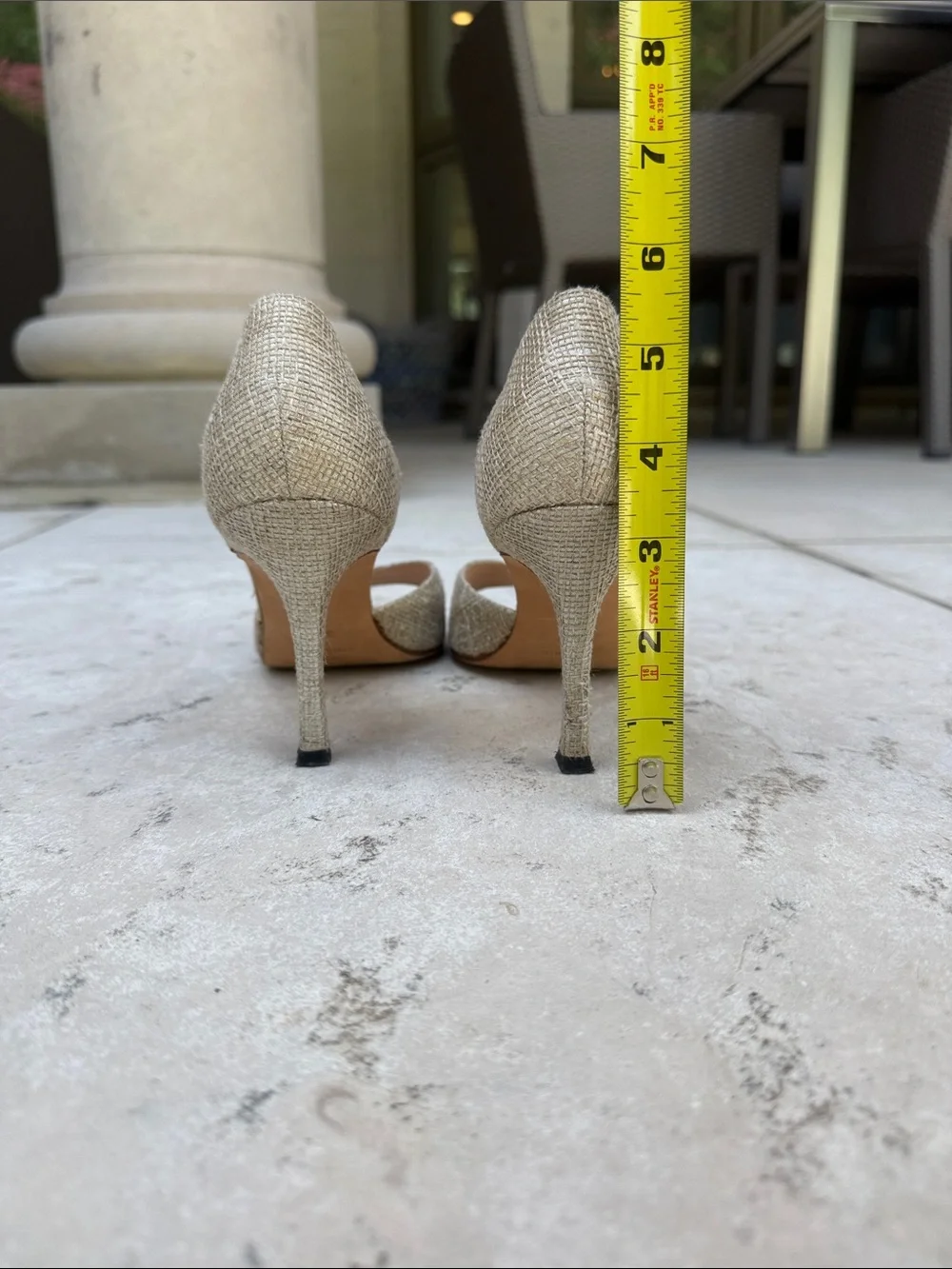 Manolo Blahnik Beige Tweed D'Orsay Heels - Picture 3 of 3